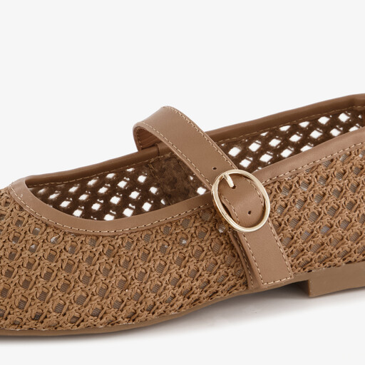 Dames mesh ballerina's bruin