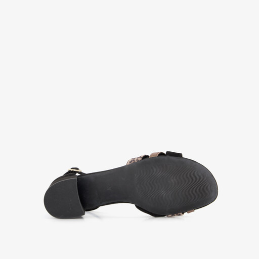 Dames sandalen met hak zwart panter