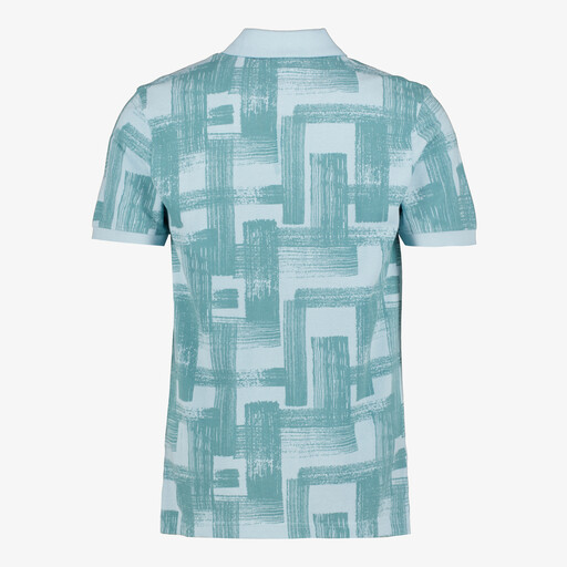 Heren polo met grafische print blauw