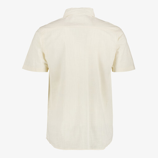 Heren overhemd korte mouw beige