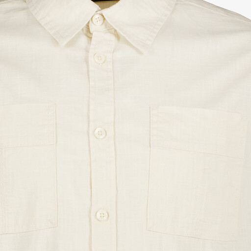 Heren overhemd korte mouw beige