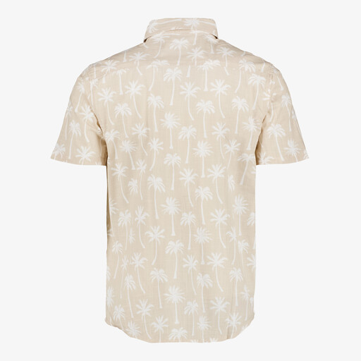 Heren overhemd korte mouw met palmbomen