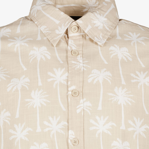 Heren overhemd korte mouw met palmbomen