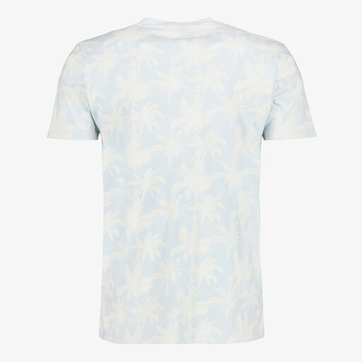 Heren T-shirt met palmbomen lichtblauw