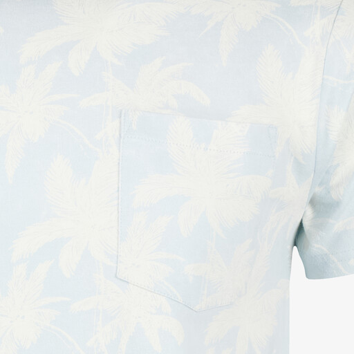 Heren T-shirt met palmbomen lichtblauw
