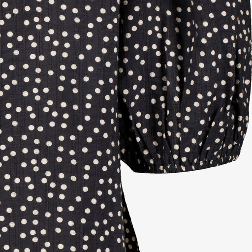 Dames blouse met stipjes zwart wit