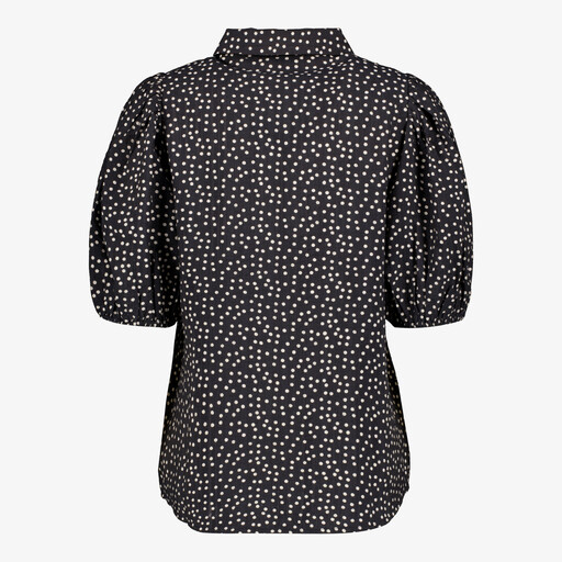 Dames blouse met stipjes zwart wit