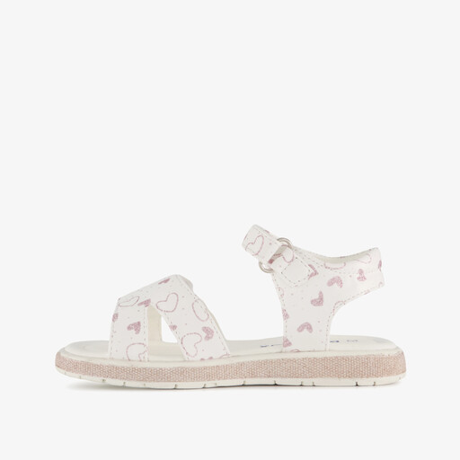 Meisjes sandalen met hartjes wit