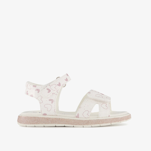 Meisjes sandalen met hartjes wit