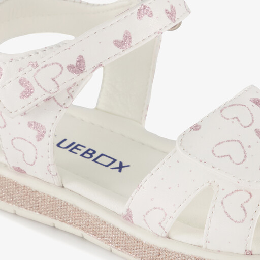 Meisjes sandalen met hartjes wit