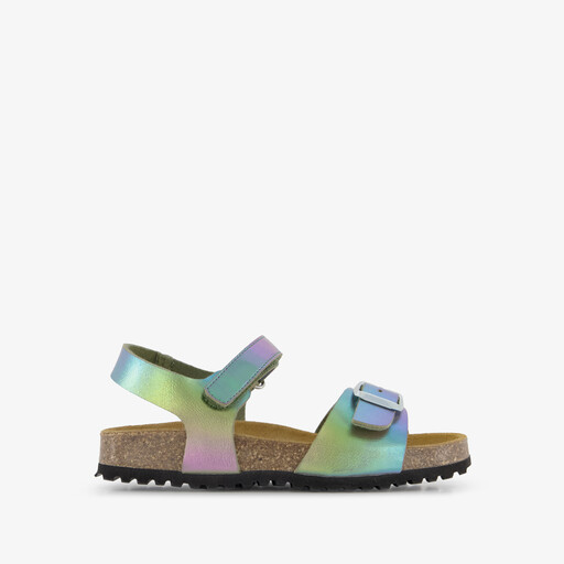 Meisjes bio sandalen metallic multicolor