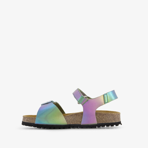 Meisjes bio sandalen metallic multicolor