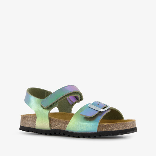 Meisjes bio sandalen metallic multicolor