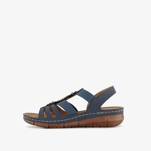 Dames sandalen met sleehak blauw