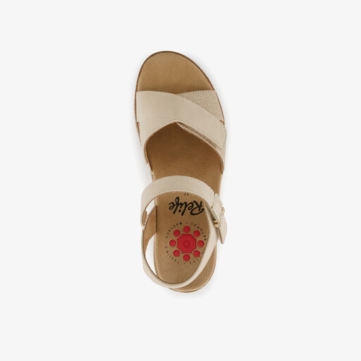 Dames sandalen met sleehak goud
