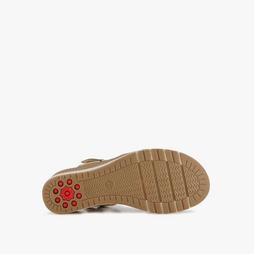 Dames sandalen met sleehak goud