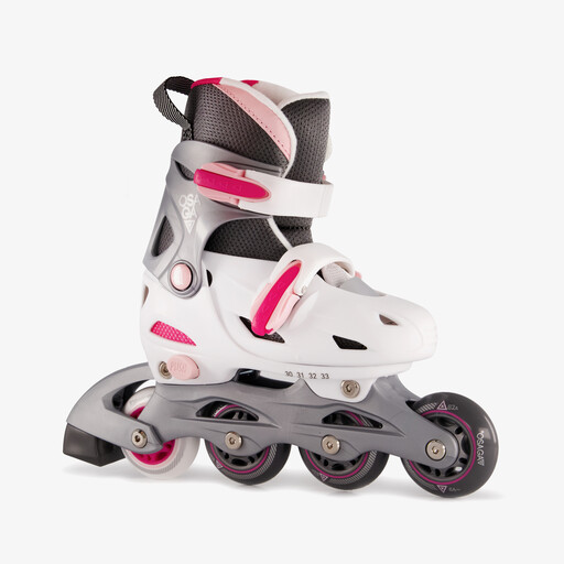 Kinder hardboot skeelers wit roze