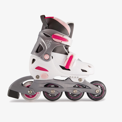 Kinder hardboot skeelers wit roze
