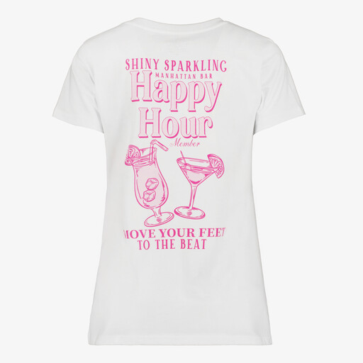 Dames T-shirt met backprint wit