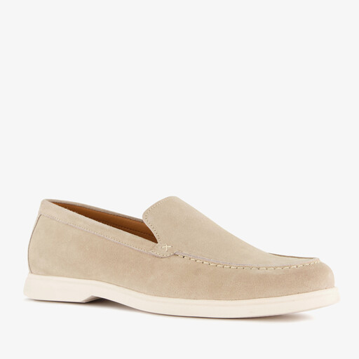 Suède heren instappers beige