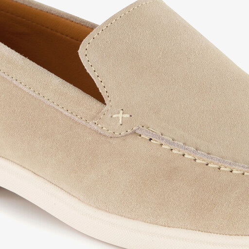 Suède heren instappers beige