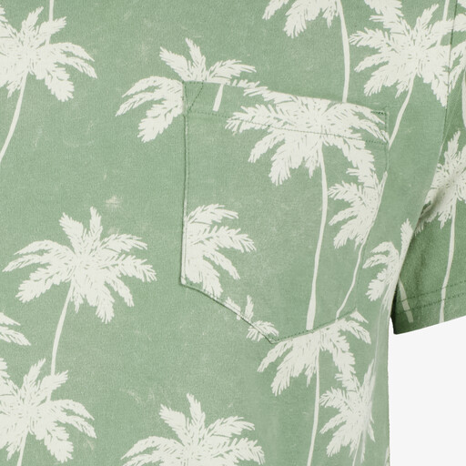 Heren T-shirt met palmbomen groen