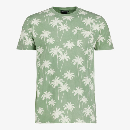 Heren T-shirt met palmbomen groen