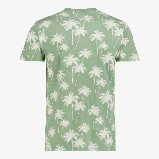 Heren T-shirt met palmbomen groen
