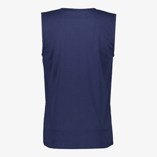 Heren singlet met tekstopdruk donkerblauw