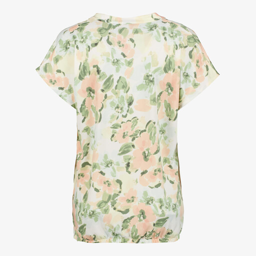 Dames blouse met bloemenprint groen