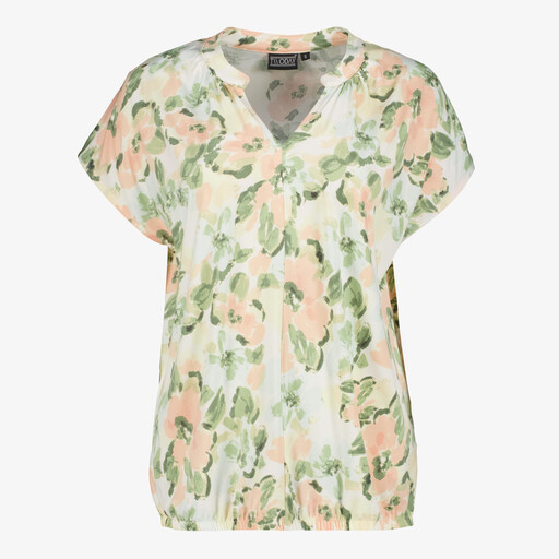 Dames blouse met bloemenprint groen