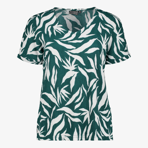 Dames top met print groen wit