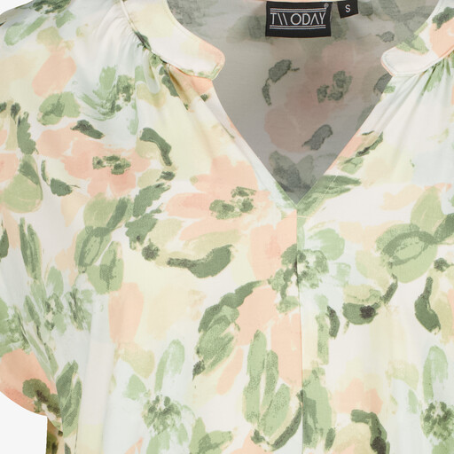 Dames blouse met bloemenprint groen