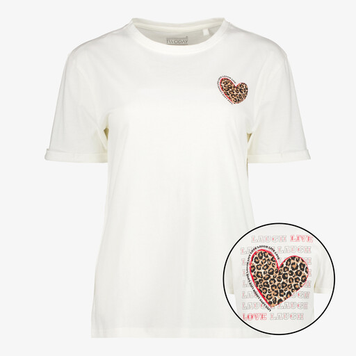Dames T-shirt met backprint wit