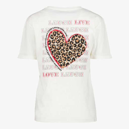 Dames T-shirt met backprint wit