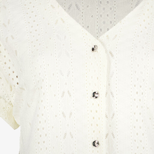 Dames blouse met broderiedetails wit