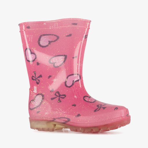Kinder regenlaarzen met lichtjes roze