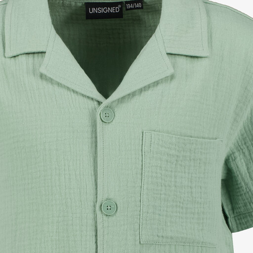 Jongens overhemd met korte mouwen groen