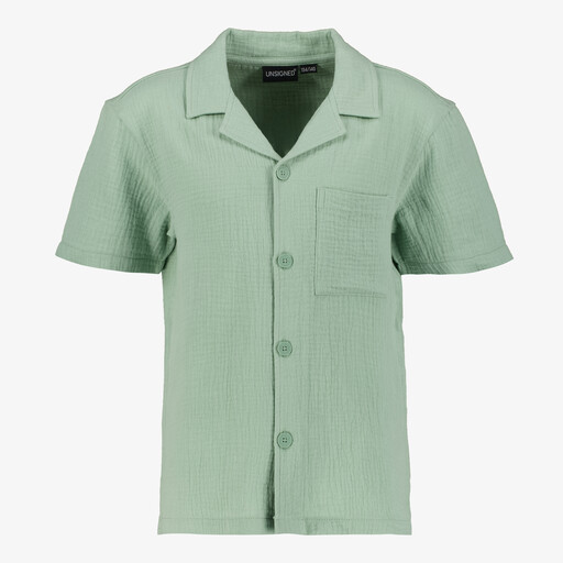 Jongens overhemd met korte mouwen groen