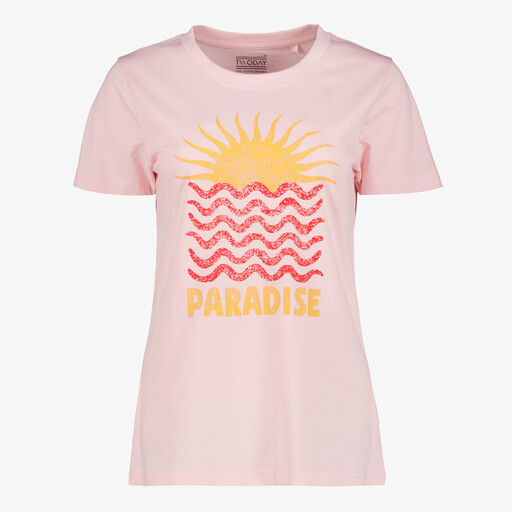 Dames T-shirt met opdruk roze