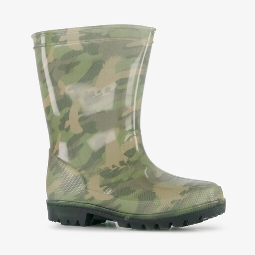 Kinder regenlaarzen met lichtjes en camouflageprint groen