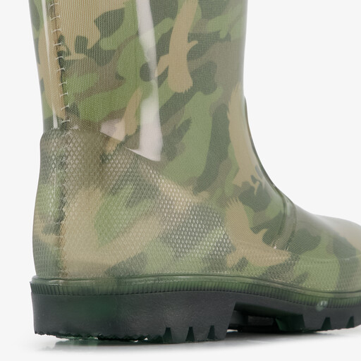 Kinder regenlaarzen met lichtjes en camouflageprint groen