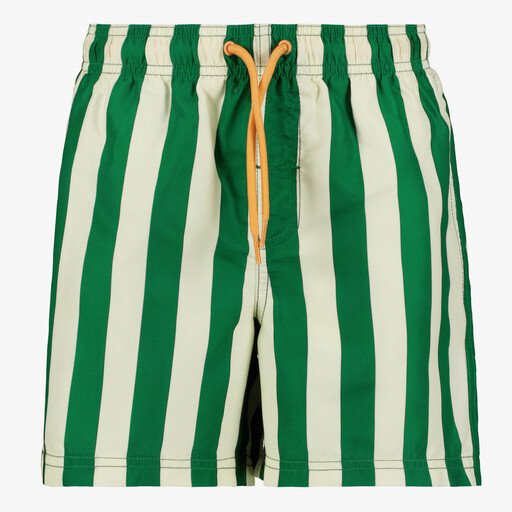 Gestreepte jongens zwembroek groen beige