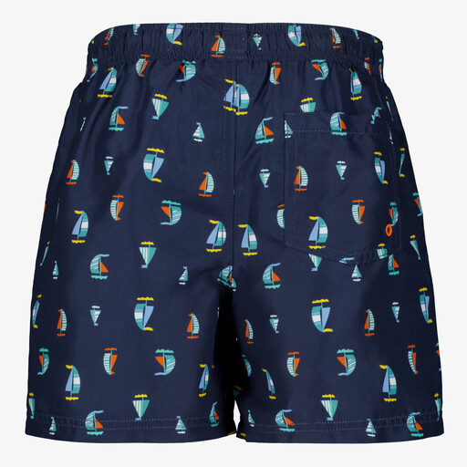 Jongens zwembroek met zeilbootprint blauw