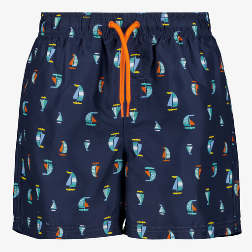 Jongens zwembroek met zeilbootprint blauw