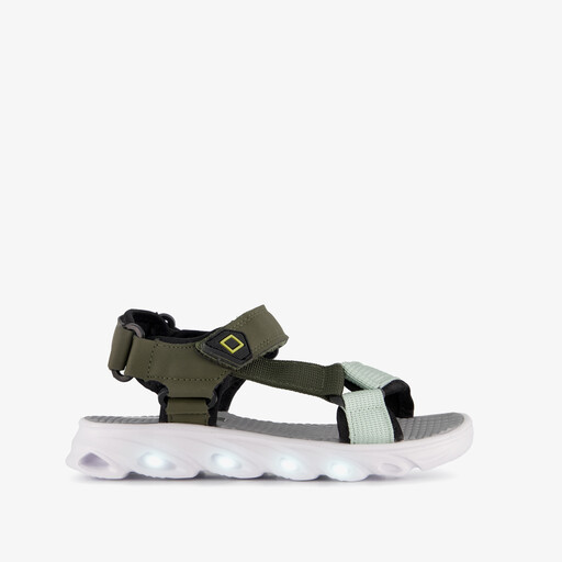 Sandalen jongens groen met lampjes