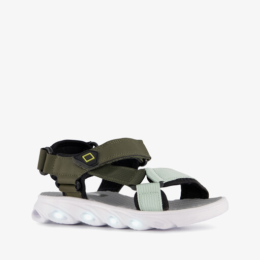 Sandalen jongens groen met lampjes