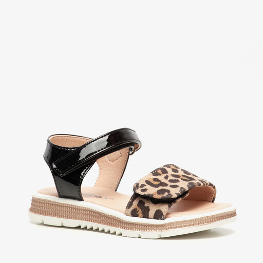 Meisjes lak sandalen met luipaardprint