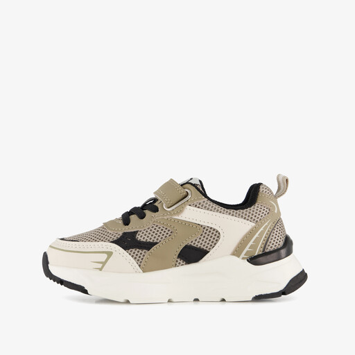 Jongens sneakers beige zwart