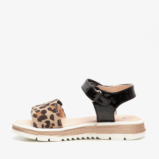 Meisjes lak sandalen met luipaardprint
